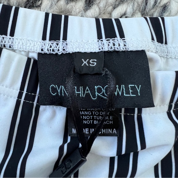 Cynthia Rowley black white striped retro Loren swim suit bikini - Picture 9 of 12